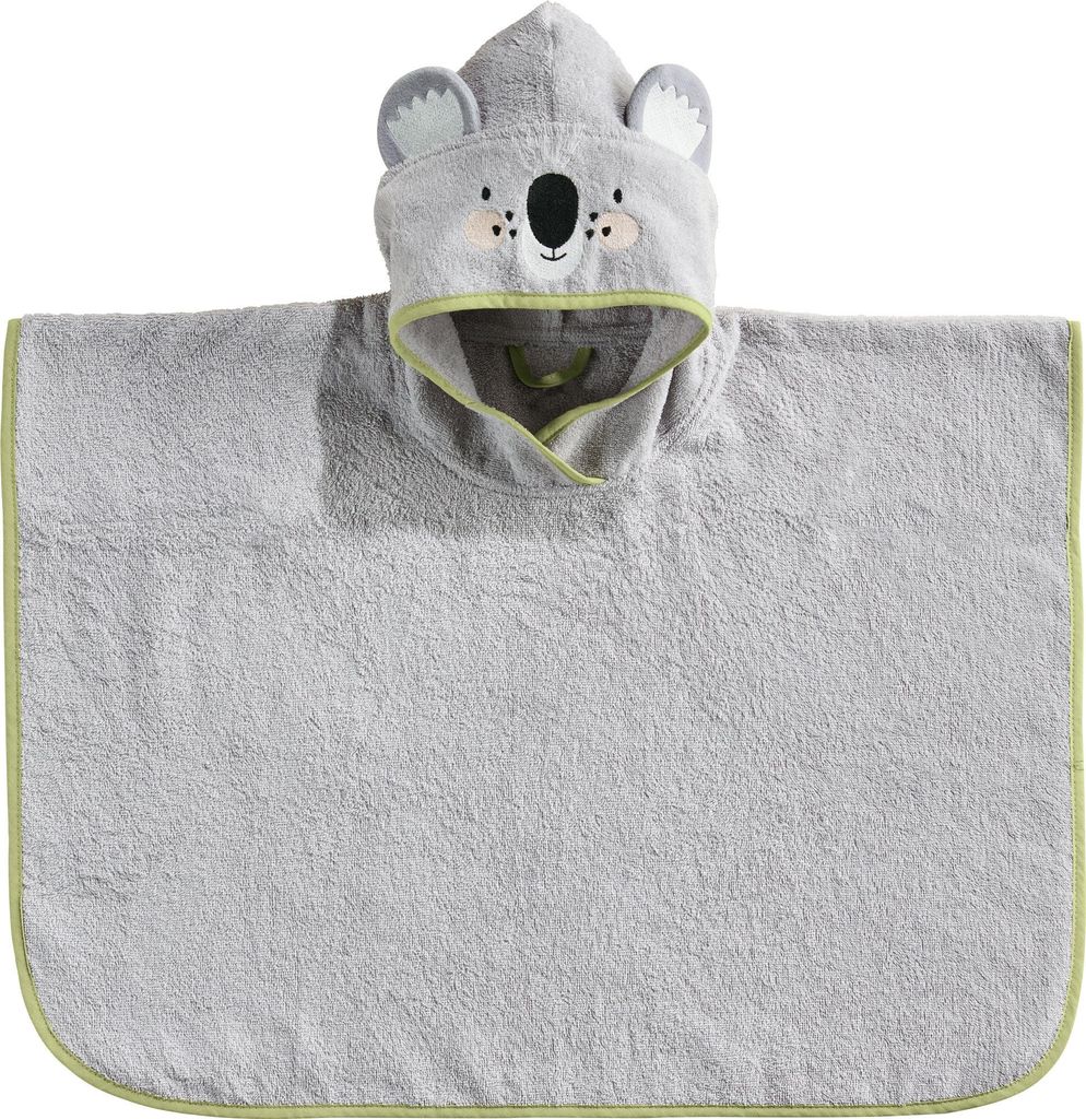 Erwin Müller Kinder-Poncho Koala" mit Kapuze grau 50x70 cm"