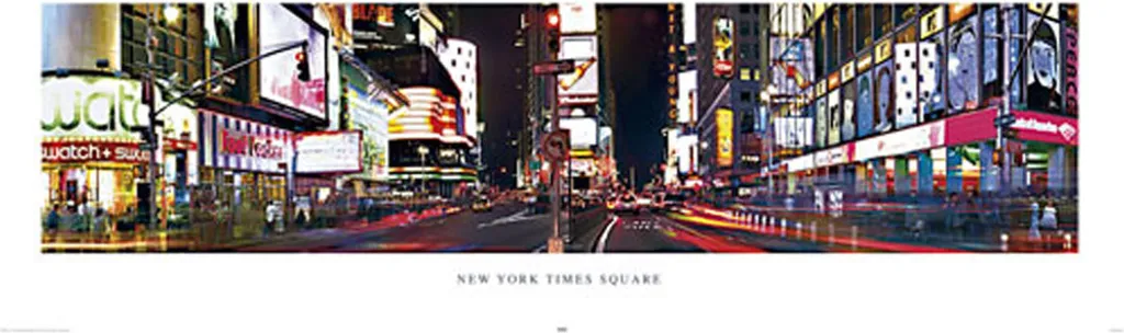 Affiche porte New York Times Square V2 et pack de 20 tesa Powerstrips