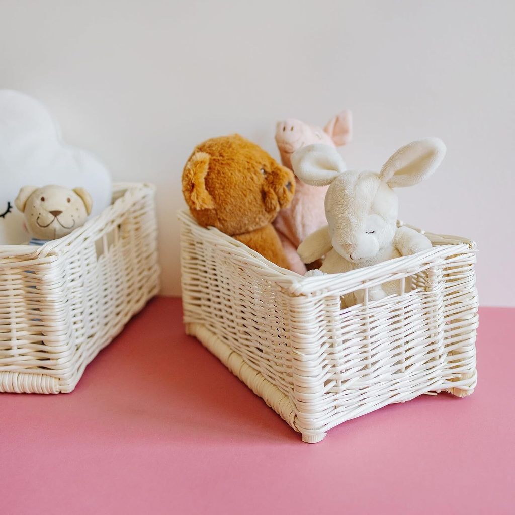 Creative Home Kleiner Weidenkorb Weiß Aufbewahrungskorb
