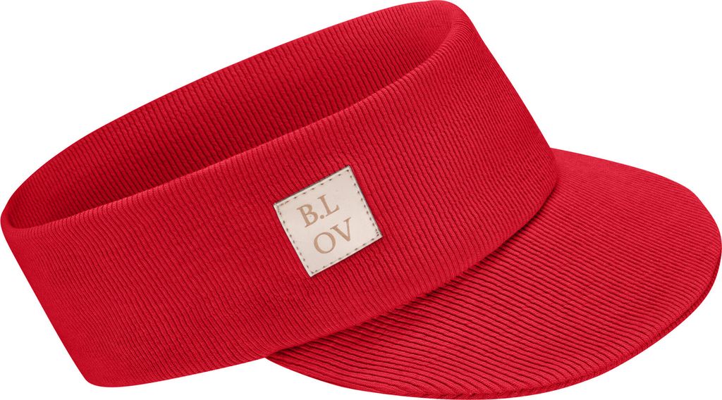 Bubalove | Kinder Stirnband mit Schirm | Rot | 52-56 cm, Baseball Cap | Stirnbander | Kappe, handgenähtes Baumwollstirnband