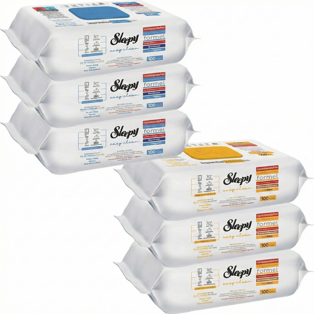 Sleepy Easy Clean Feuchttücher 3x Blau + 3x Gelb Produktbild 