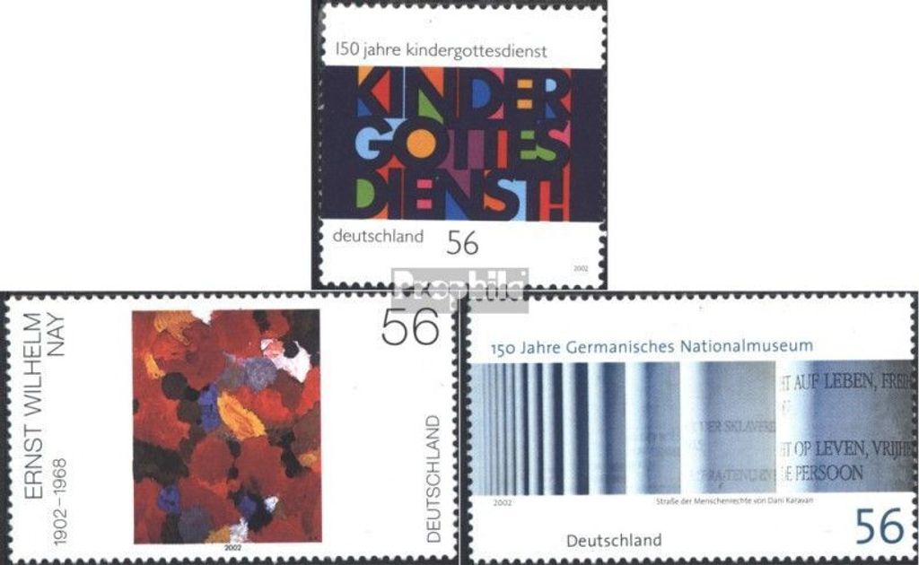 Briefmarken BRD (BR.Deutschland) 2002 Mi 2256,2267,2269 (kompl.Ausg.) gestempelt Kindergottesdienste