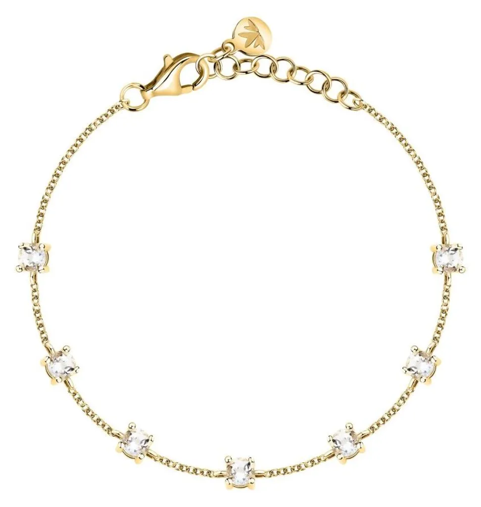 Bracelet ajustable plaqué or 18k avec zircons cristallins SAIW311