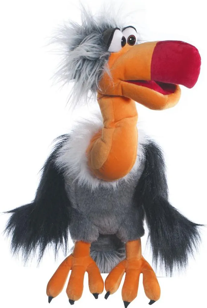Marionnette Living Puppets Vautour Django – 50 Cm, Bouche Articulée, Lavable 30°C, Pour Enfants Et Adultes, Jeu Théâtral