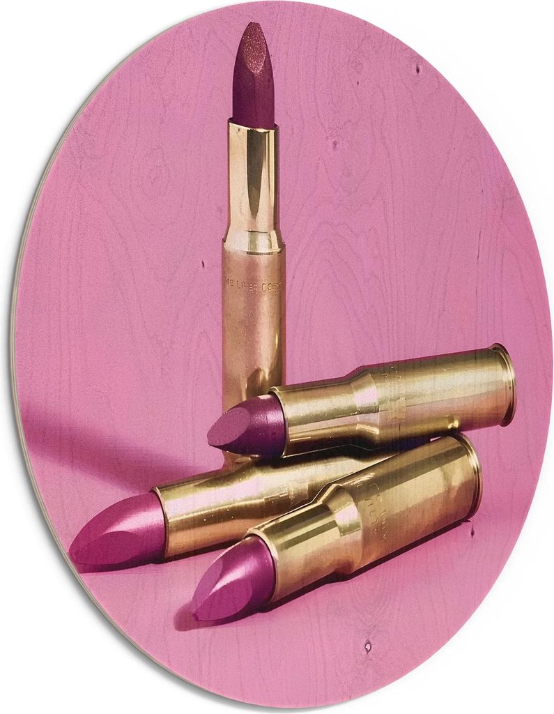 DEQORI Holzbild Ø 50 cm 'Glamour mit Durchschlag' Bild auf Holz Wandbild Kunstdruck