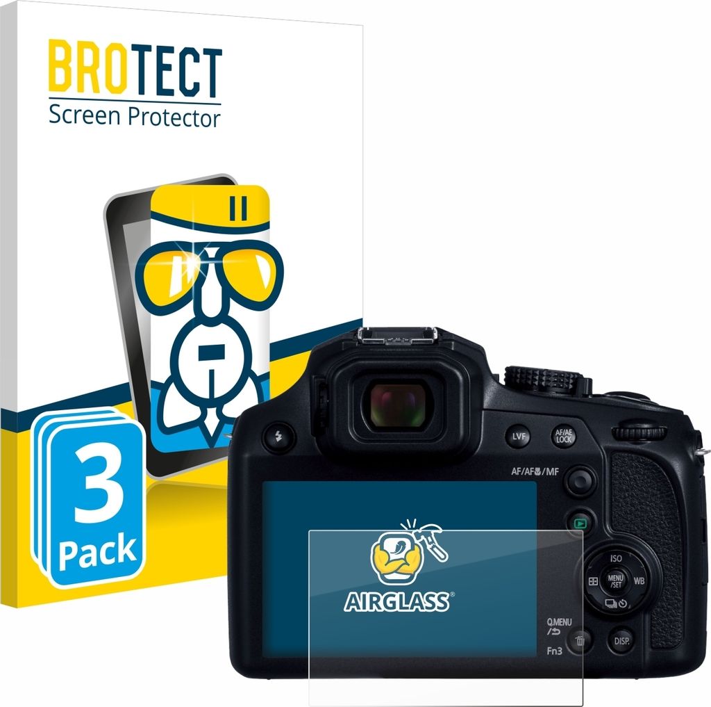 3x BROTECT Schutzglas für Panasonic Lumix DC-FZ82D Schutzfolie Panzer Folie Glas Display Schutz klar
