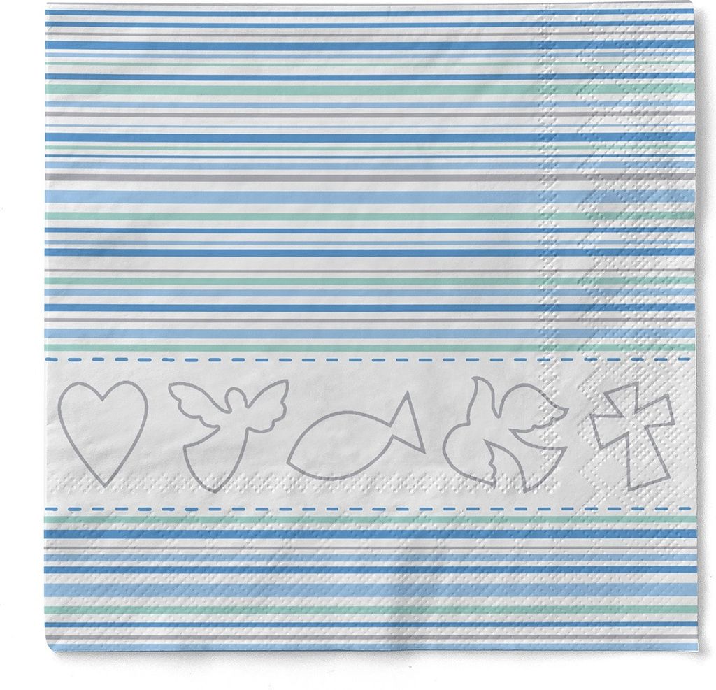 Sovie HOME Serviette Kommunion/Konfirmation in Weiß-Blau Produktbild 