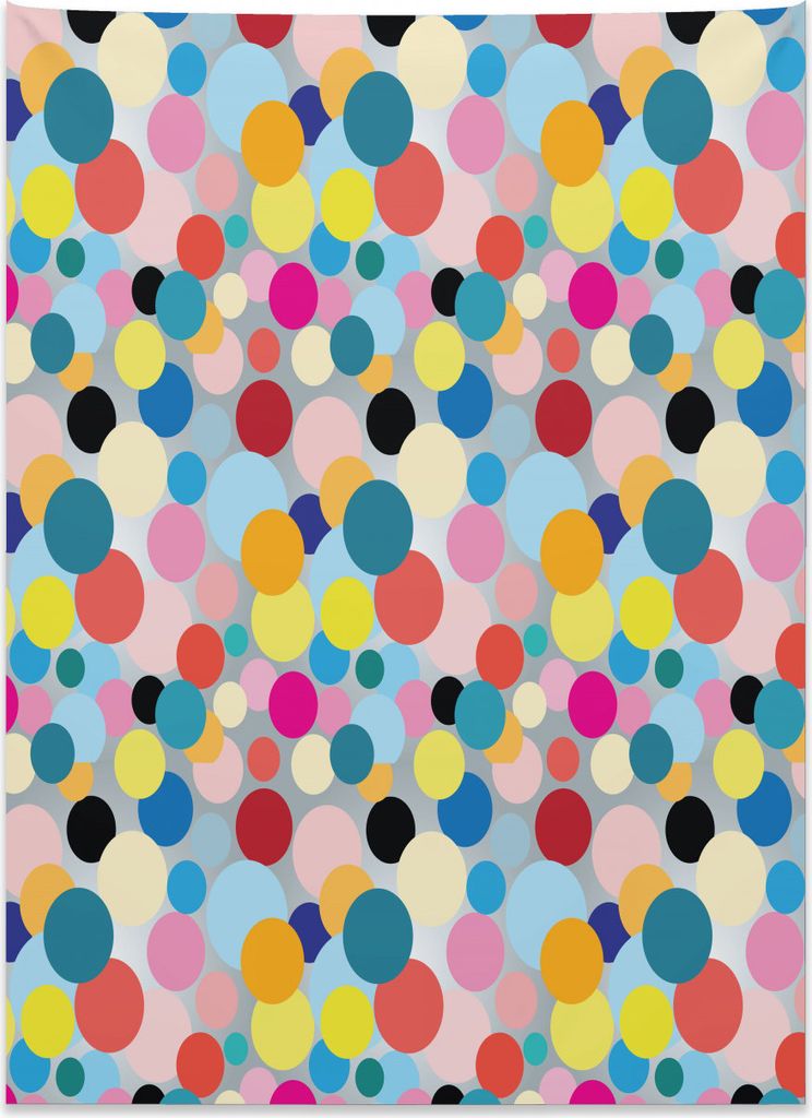 Abakuhaus Bunt Wandteppich, Moderne Grafikkreise aus Weiches Mikrofaser Stoff Kein Verblassen Klare Farben Waschbar, 110 x 150 cm, Mehrfarbig