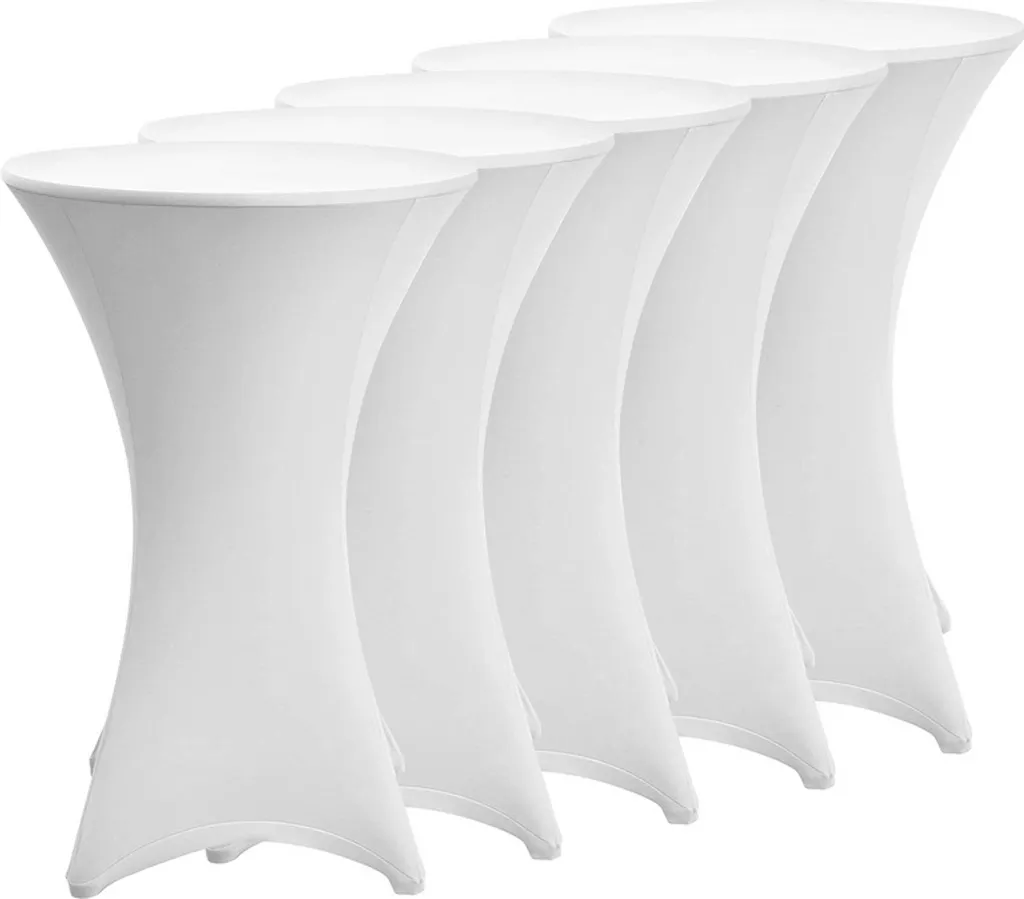 Set 5 Copritavoli Bar Elasticizzati Ø80 cm Bianchi | Yakimz Eventi