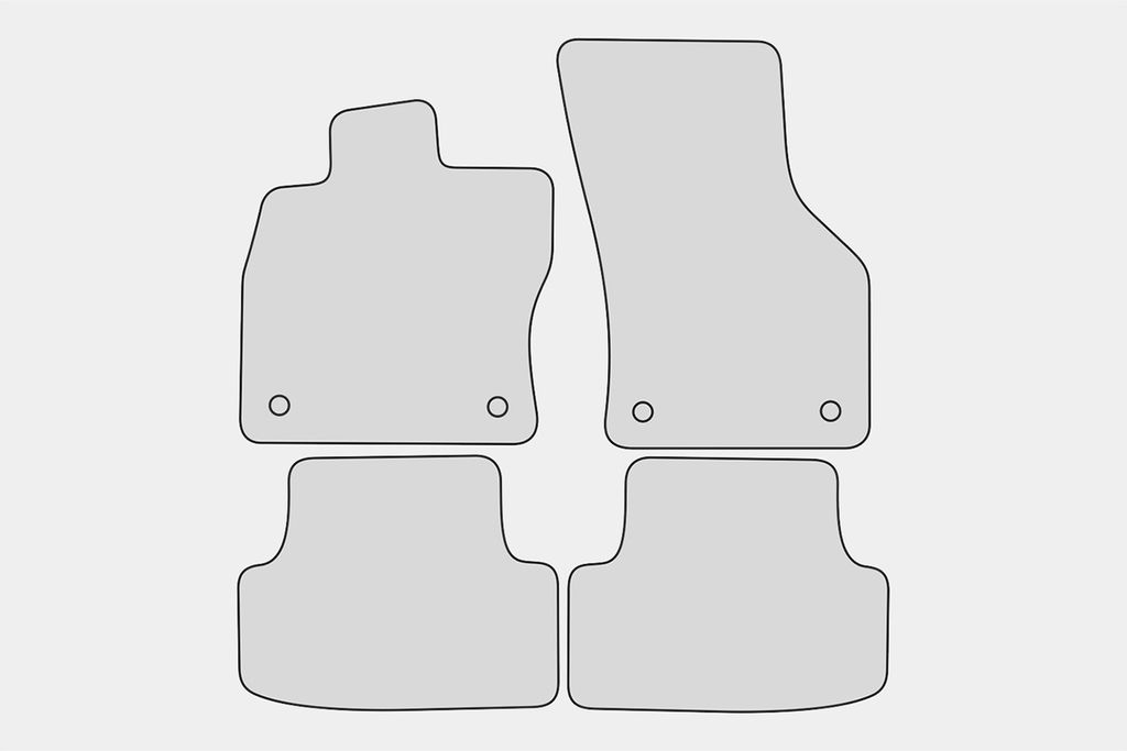 Gummimatten passend für Seat Leon 3 5F Gummi Fußmatten Bj. 2012-2020, Farbe:schwarz