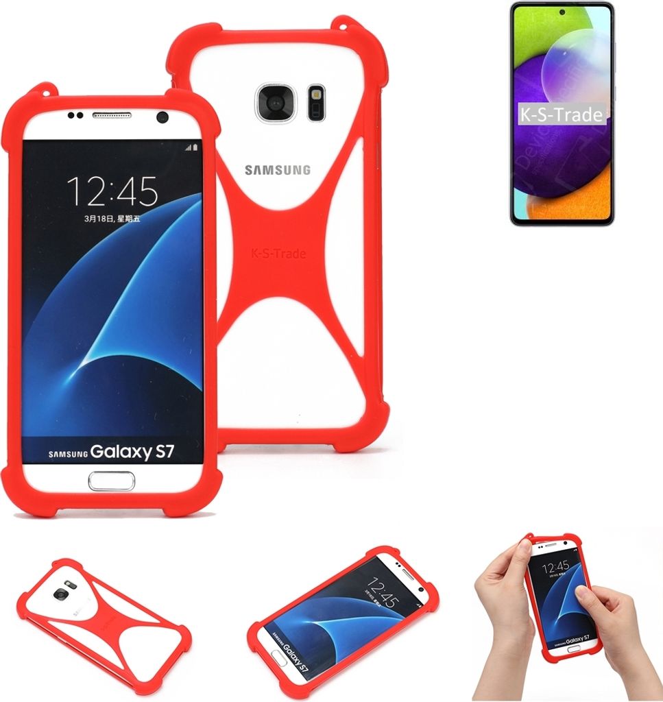 K-S-Trade Handy-Hülle kompatibel mit Samsung Galaxy A52 Schutz-Hülle Bumper Silikon Schutz Hülle Cover Case Silikoncase Silikonbumper TPU Softcase