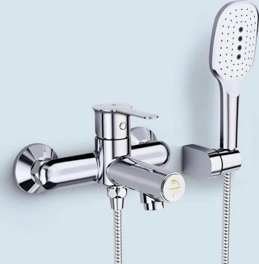 Mitigeur bain-douche 3 fonctions en laiton avec douchette anticalcaire
