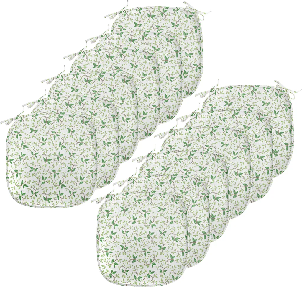 Coussin pour siège de cuisine 40x40 cm confortable - Lot de 12 Vert