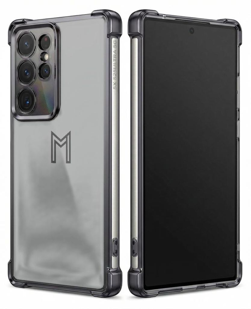 Personalisierte Hülle mit Bild für Samsung Galaxy S25 Edge Elektroplattiert TPU Stoßdämpfer Handyhülle mit Transparente Hülle mit M-Logo