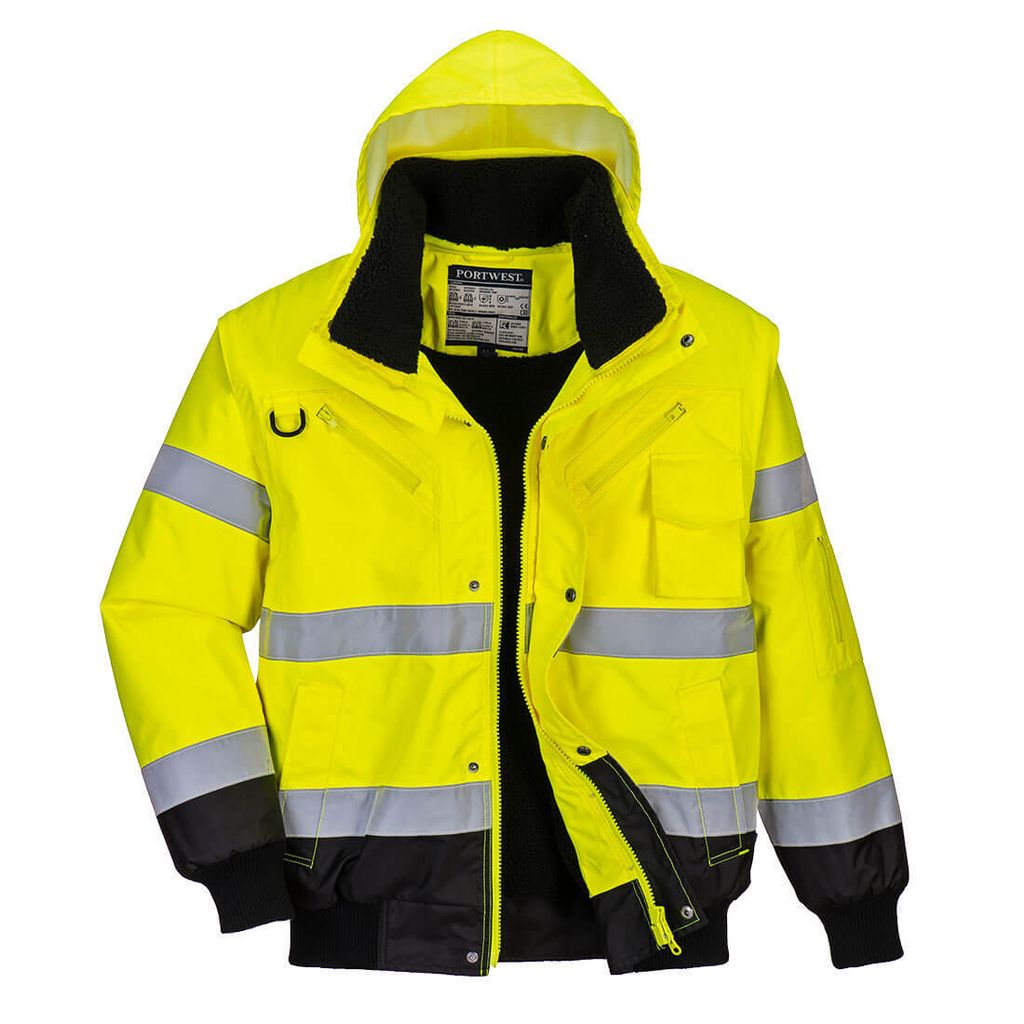 Portwest C465 Kontrast-Warnschutz-Pilotjacke Yellow/Black Gr. M