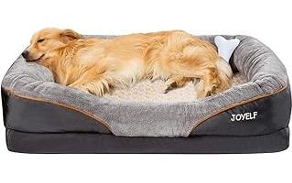 JOYELF XLarge Gedächtnisschaum Hundebett orthopädisches Hundebett & Sofa mit abnehmbarem waschbarem Bezug und Quietschspielzeug als Geschenk