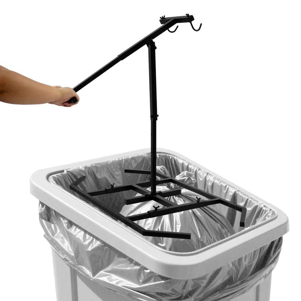 Compacteur de déchets manuel en acier noir avec hauteur réglable - 40L
