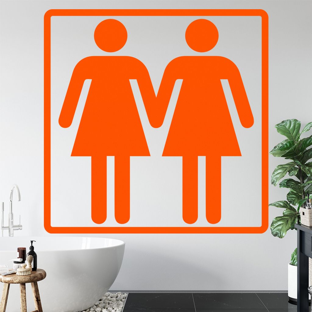 Frau und Frau Wandtattoo in 6 Größen - Wandaufkleber Wall Sticker - Dekoration, Küche, Wohnzimmer, Schlafzimmer, Badezimmer