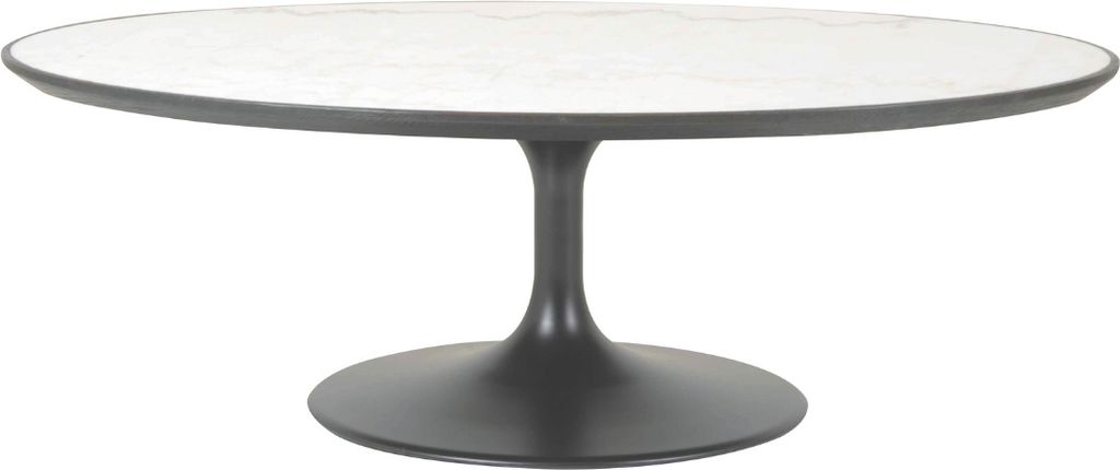 SIGNATURE - Ovaler Couchtisch aus weißem Marmor - TULIPE