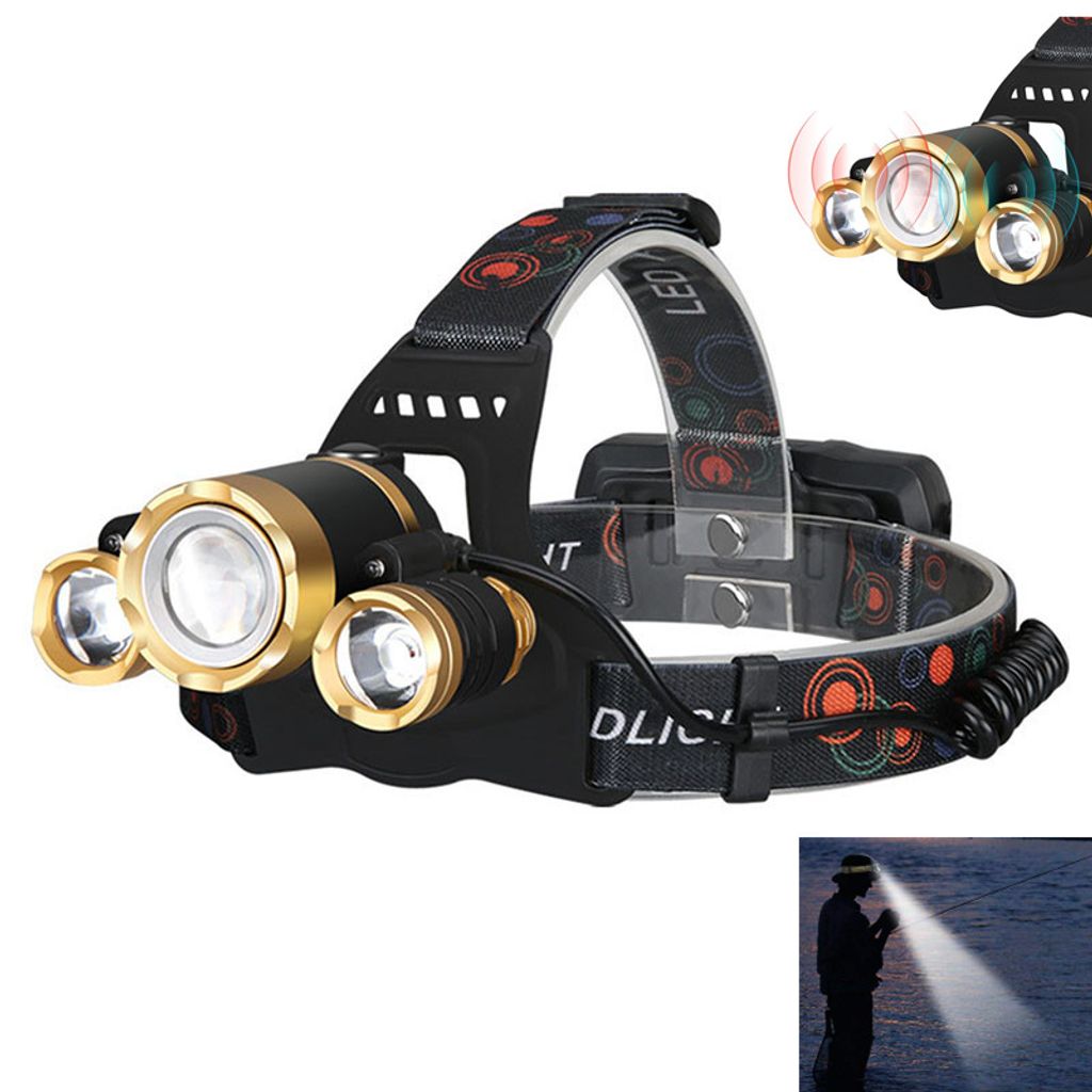 Akku Profi Zoom T6 LED Wiederaufladbare Stirnlampe 3 Modus Jagd Kopflampe Inkl 