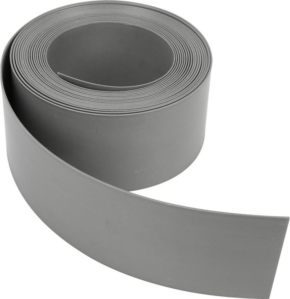 Fiqops Rasenkante Beetumrandung Beeteinfassung Rasenband Mähkante 2mm Pflasterstein Grau 2500*14*0.2cm