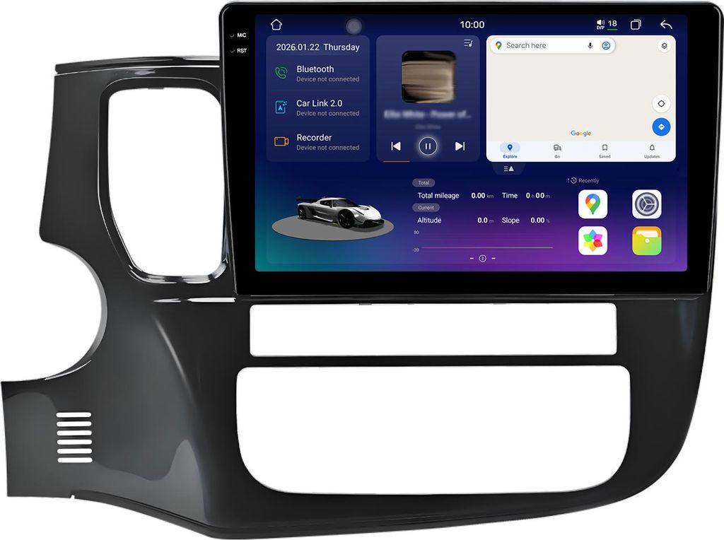 2k Display Android Radio 128GB für Mitsubishi Outlander 3 2012–2022 Carplay Android Auto Navi 4G LTE Bluetooth DAB+ Rückfahrkamera Lenkradsteue...