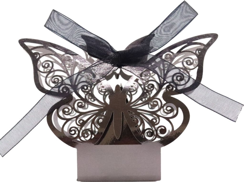 50 Pack 3D Schmetterling Laser Cut Hochzeit Party Favor Box Süßigkeiten Tasche Schokolade Geschenk Boxen Braut Geburtstag Dusche Bomboniere