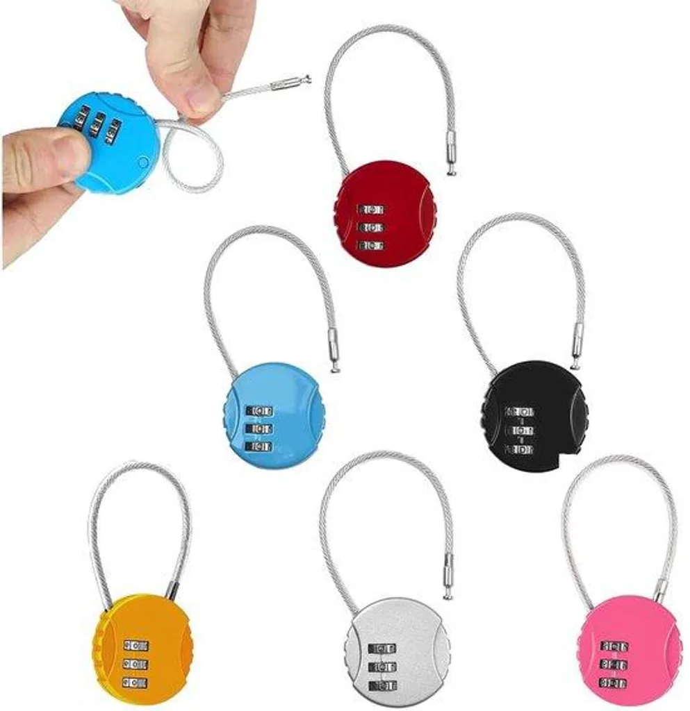 Cadenas de voyage sans clé lot de 6 pour sécuriser valises et casiers