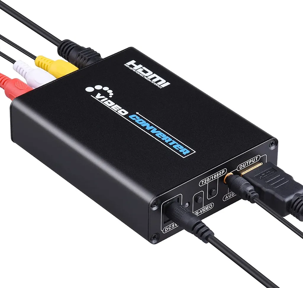 Convertisseur AV S-Vidéo vers HDMI 1080p Full HD - Upscaler Vidéo Noir