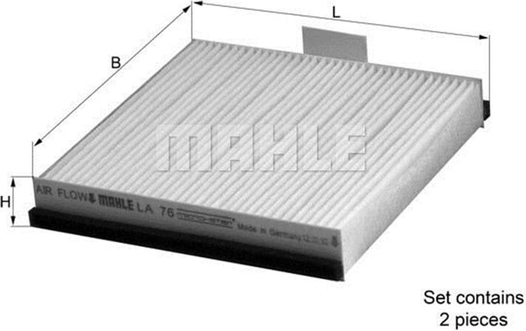 MAHLE Innenraumfilter LA 76/S Pollenfilter für RENAULT Produktbild 