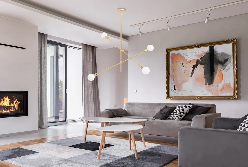 Suspension moderne dorée Toolight APP479-4C pour un éclairage luxueux