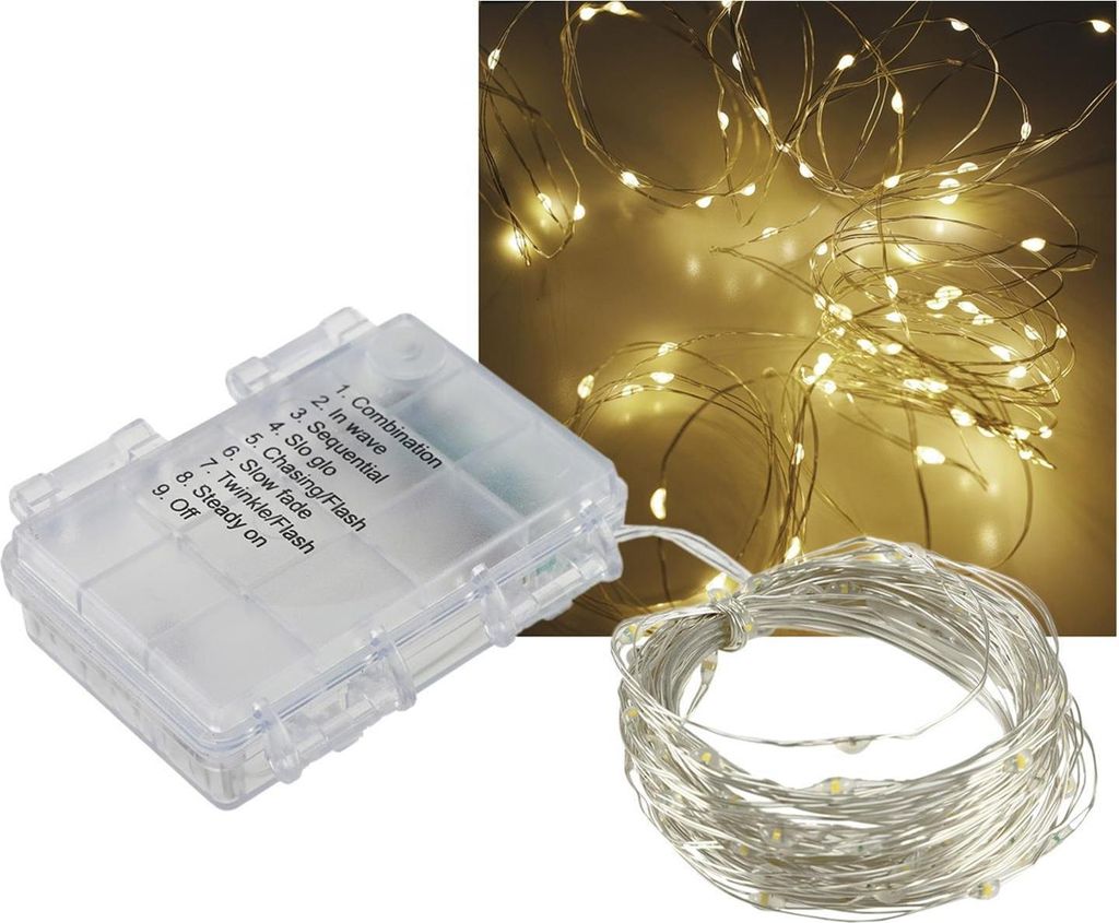 LED Batterie-Lichterkette SilverWire80 80 micro LEDs 8m warmweiß IP44