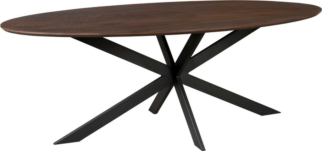 Ferro Esstisch Oval Eiche Massiv / Nussbaum, Masse:210 cm X 100 cm