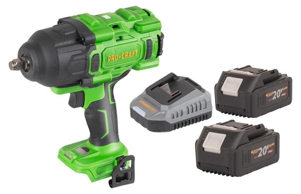 Procraft PWA80bb Akku Schlagschrauber 20 V 1600 Nm 1/2" Brushless + 2x Akku 4,0 Ah + Ladegerät