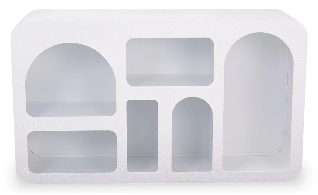 Buffet salle à manger blanc 130cm design arches style troglodyte Navalor