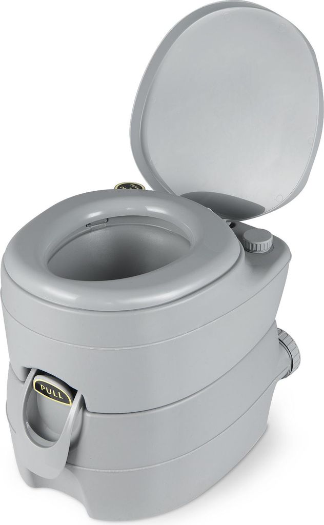 COSTWAY Tragbare Toilette, Innen- und Außenkommode mit 20L abnehmbarem Abfalltank, für Camping, Wohnmobilreisen, Angeln, Bootfahren
