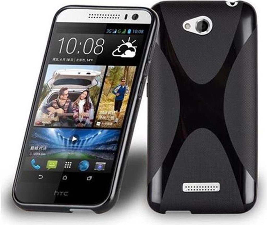 Cadorabo Handyhülle für HTC Desire 616 in Schwarz Hülle Schutzhülle TPU Silikon Backcover Case
