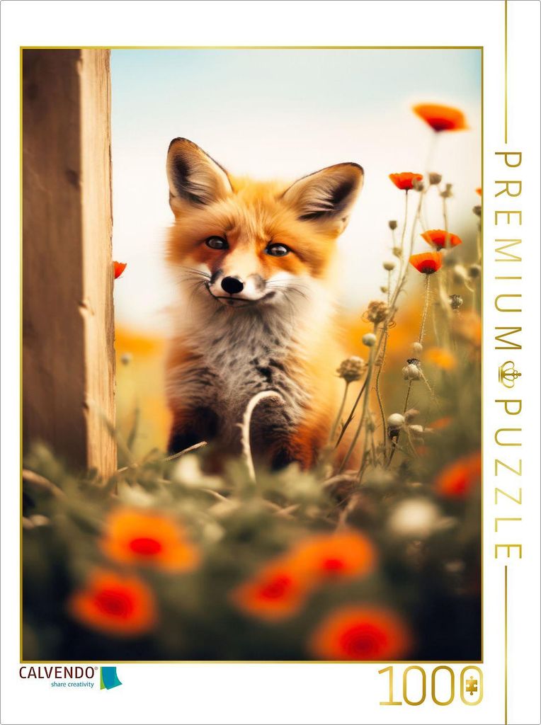 CALVENDO Puzzle Rotfuchs im Sommer | 1000 Teile Lege-Größe 64x48cm Foto-Puzzle für glückliche Stunden