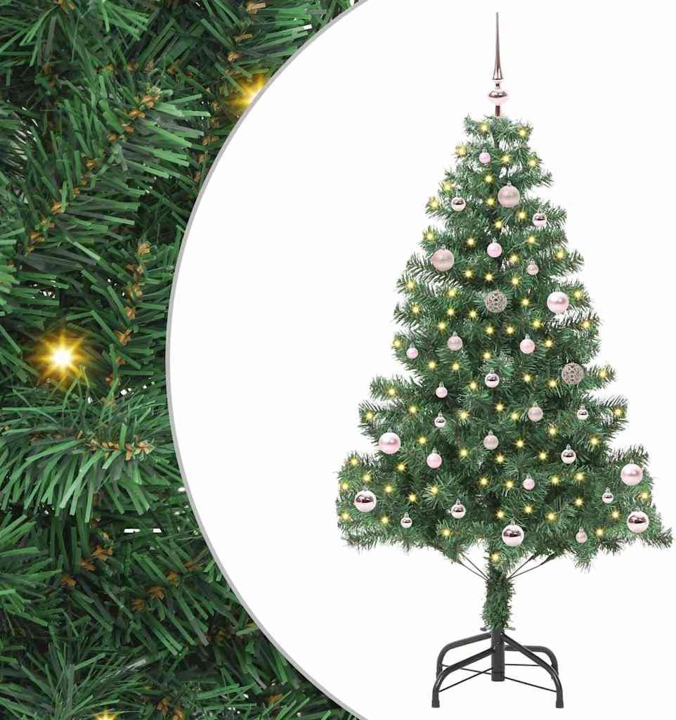 "Schlussverkauf" Weihnachtsbaum(1 pc) - Kunstbaum/Tannenbaum - mit 150 LEDs mit Ständer Grün 150 cm PVC C7649