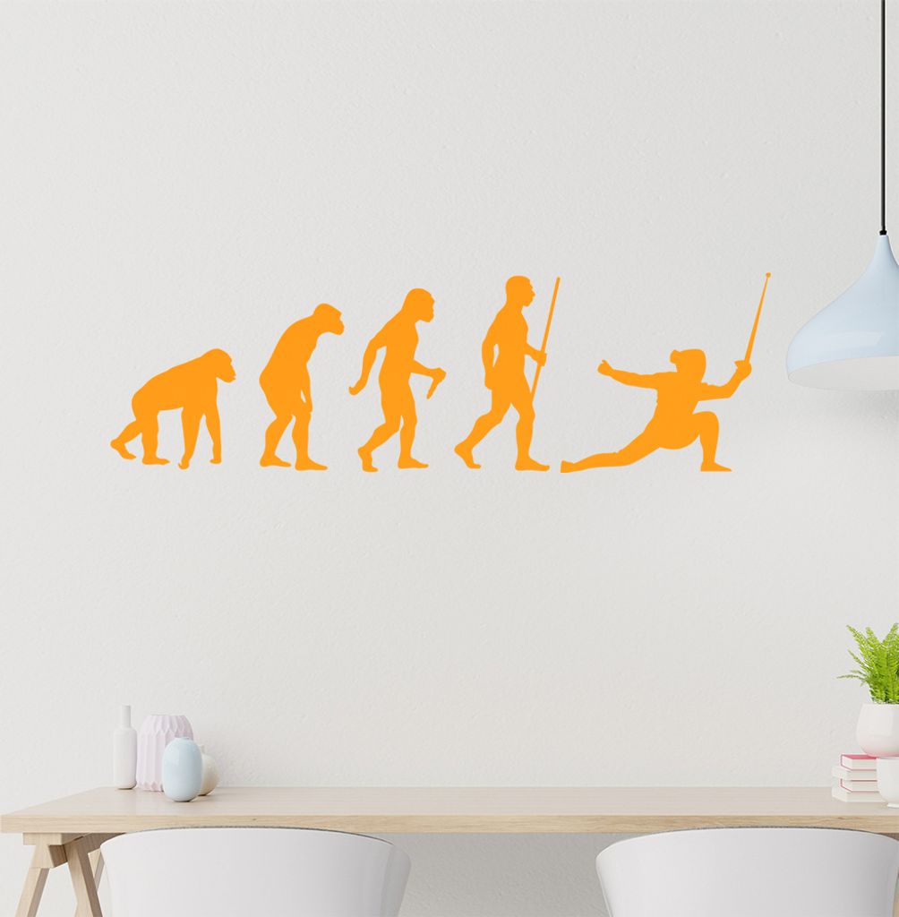 Fechten Degen Evolution Wandtattoo Wandaufkleber Wall Sticker - Dekoration, Küche, Wohnzimmer, Schlafzimmer, Badezimmer