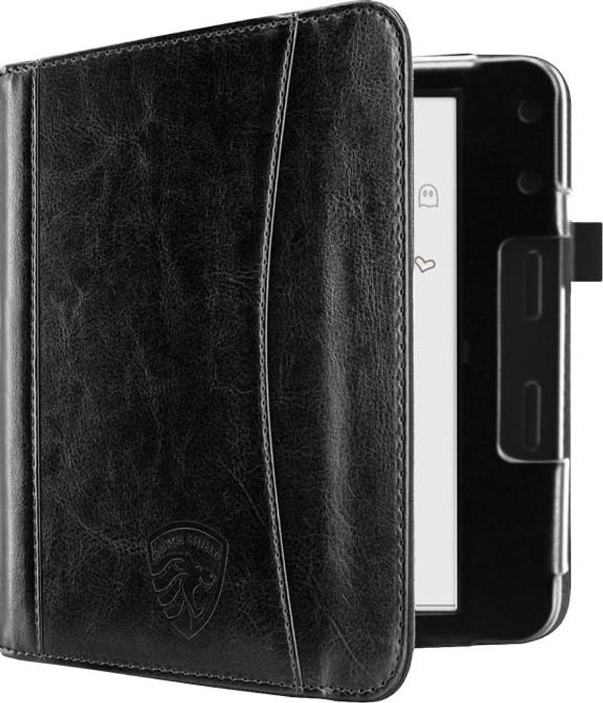Dutch Shield - Luxe strap Case Hülle für das Tolino Vision Color Ebook - Klapphülle Ereader Schutzhülle Cover Schwarz