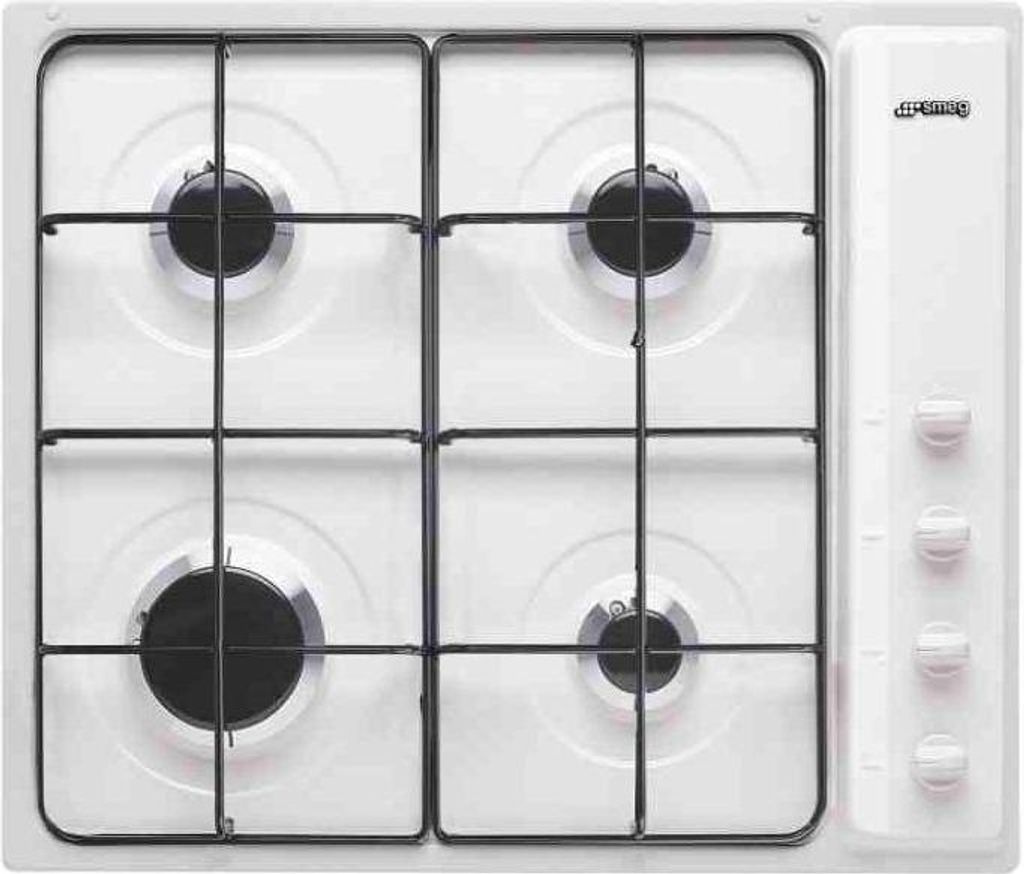 Smeg S64SB Einbau-Gaskochfeld, 60 cm, 4 Brenner, weiß Produktbild 