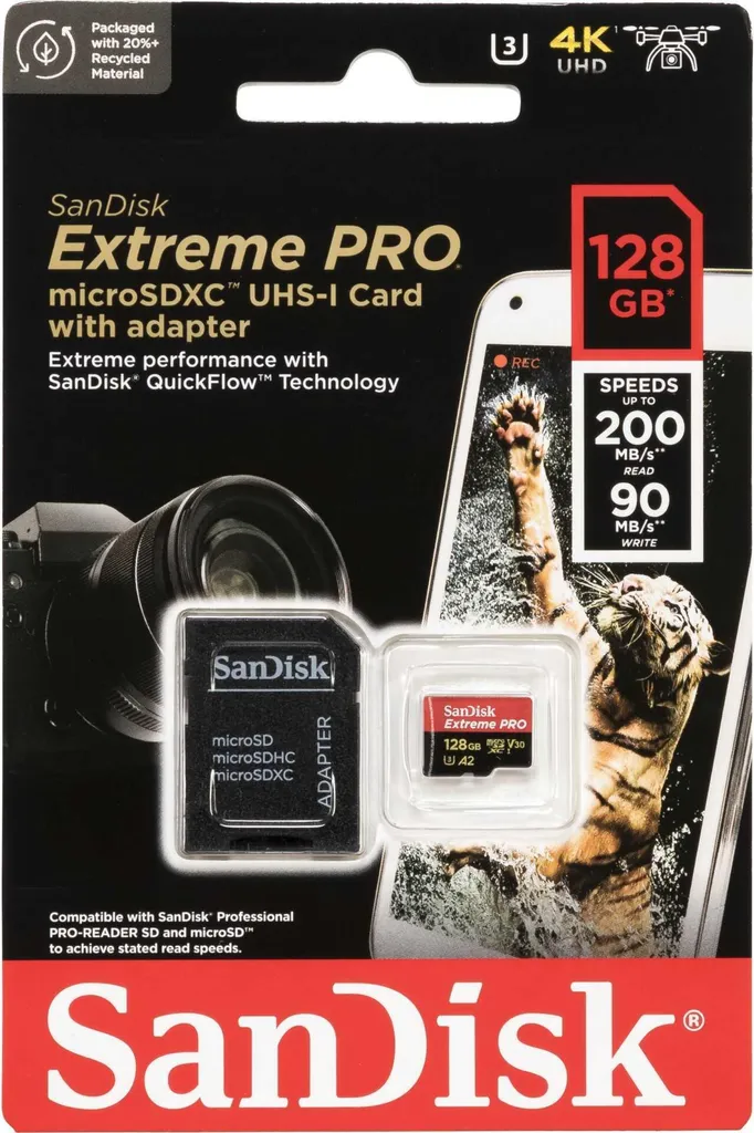 Carte Mémoire Micro SD 128 Go Haute Performance pour Smartphone et Drone