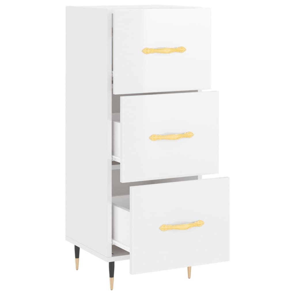 Kredens biały wysoki połysk 34,5x34x90 cm materiał Zdjęcie produktu 5
