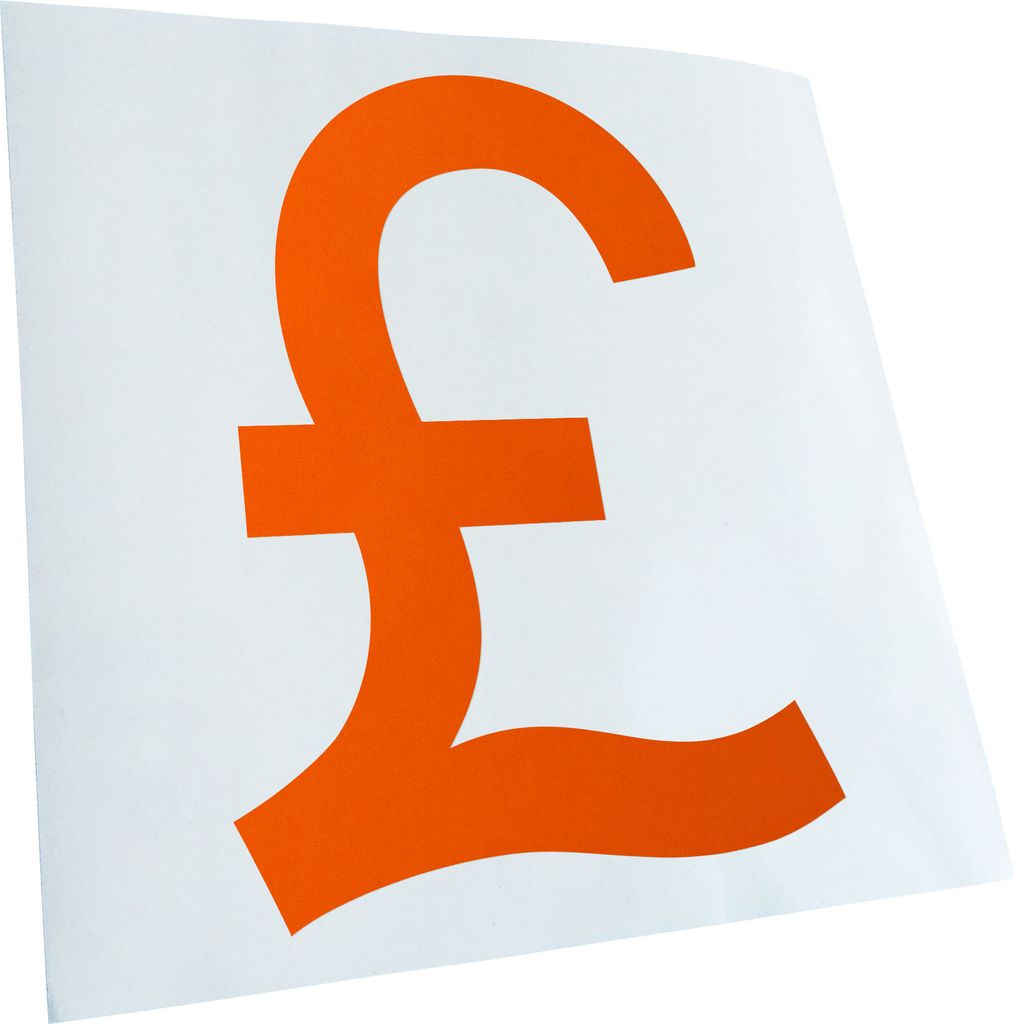 Kiwistar - Autoaufkleber - Pfund Zeichen Symbol Heckscheibe - Aufkleber für Auto Kfz Fahrrad, LKW, Truck Mofa