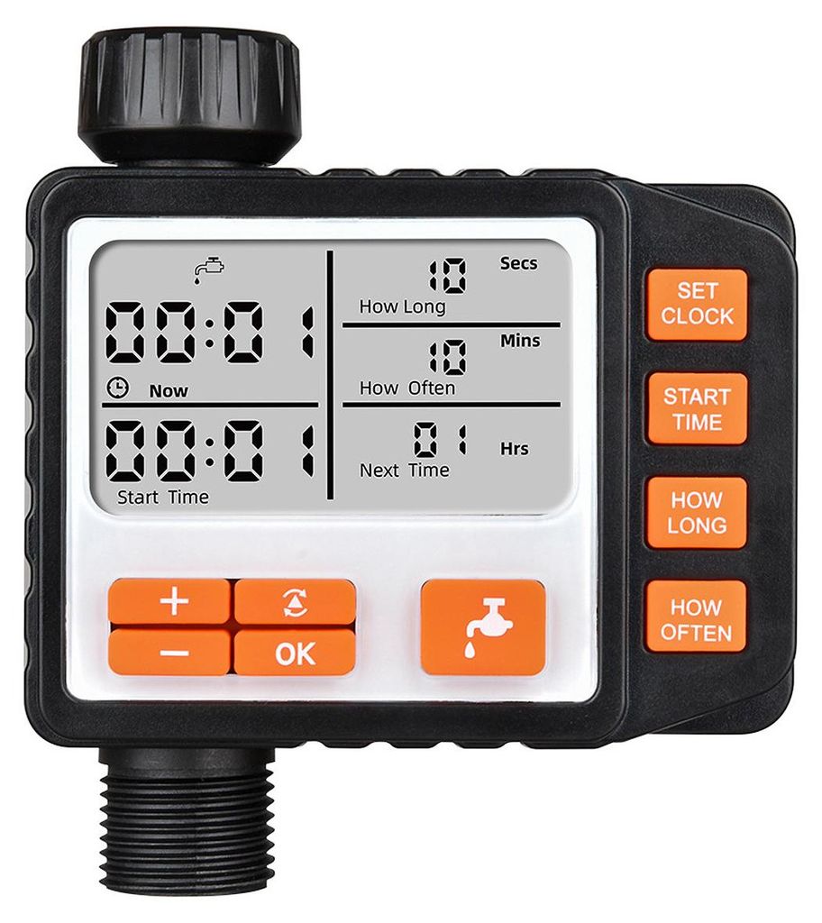 Garten Bewässerung Timer, programmierbare Wasser Zeitschaltuhr mit Regenverzögerung, 1 Ausgang, für Schlauch, Rasen & Gewächshaus