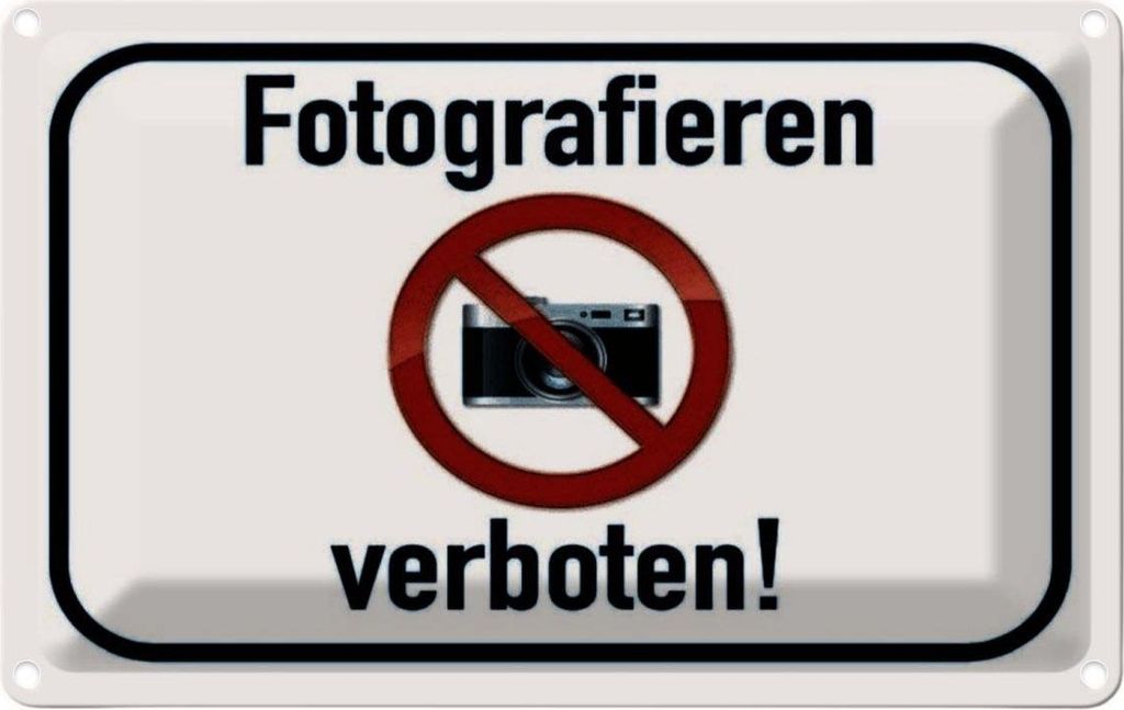 vianmo Blechschild 20x30 cm Fotografieren verboten Warnschild Hinweisschild Sicherheit Vorsicht