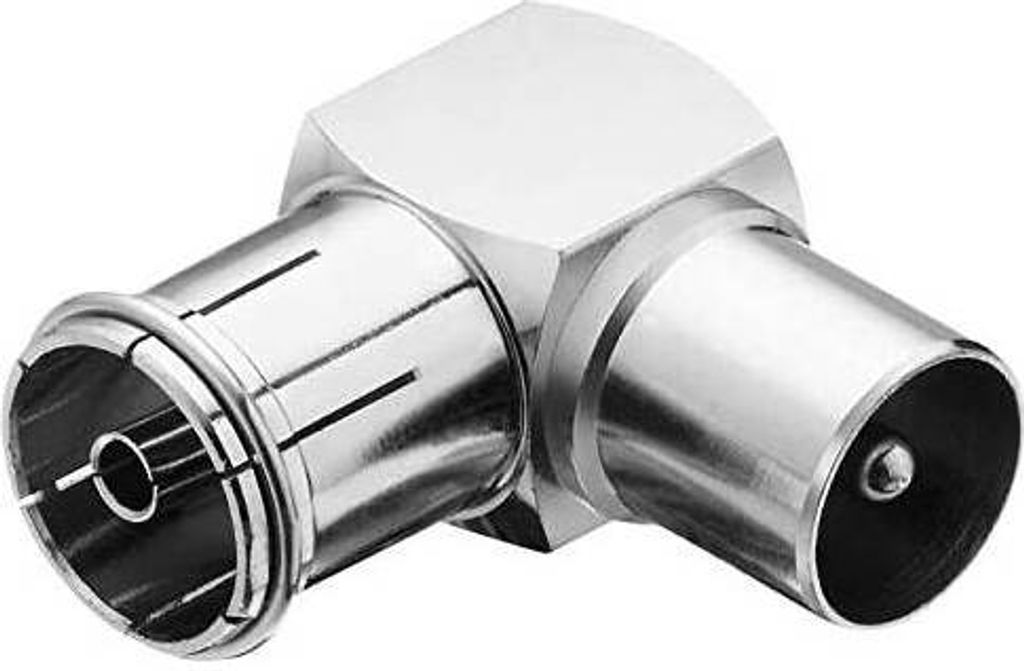 conecto Antennen-Adapter, 90° Winkel-Adapter, IEC-Stecker auf IEC-Buchse, Adapter zum Verbinden von IEC-Anschlüssen
