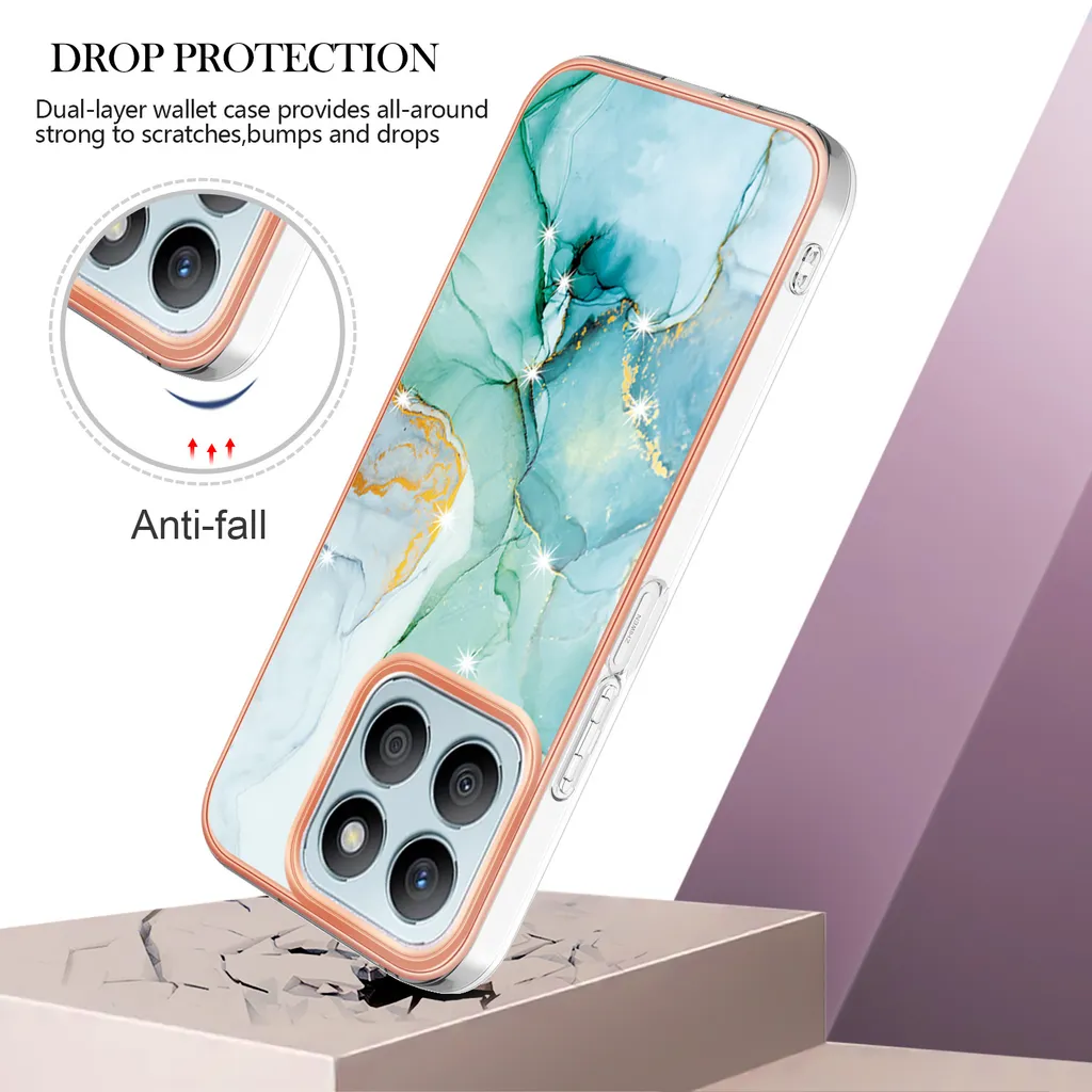 Cover Luxury Marmo Verde per Honor X8b - Eleganza in TPU Morbido - 4