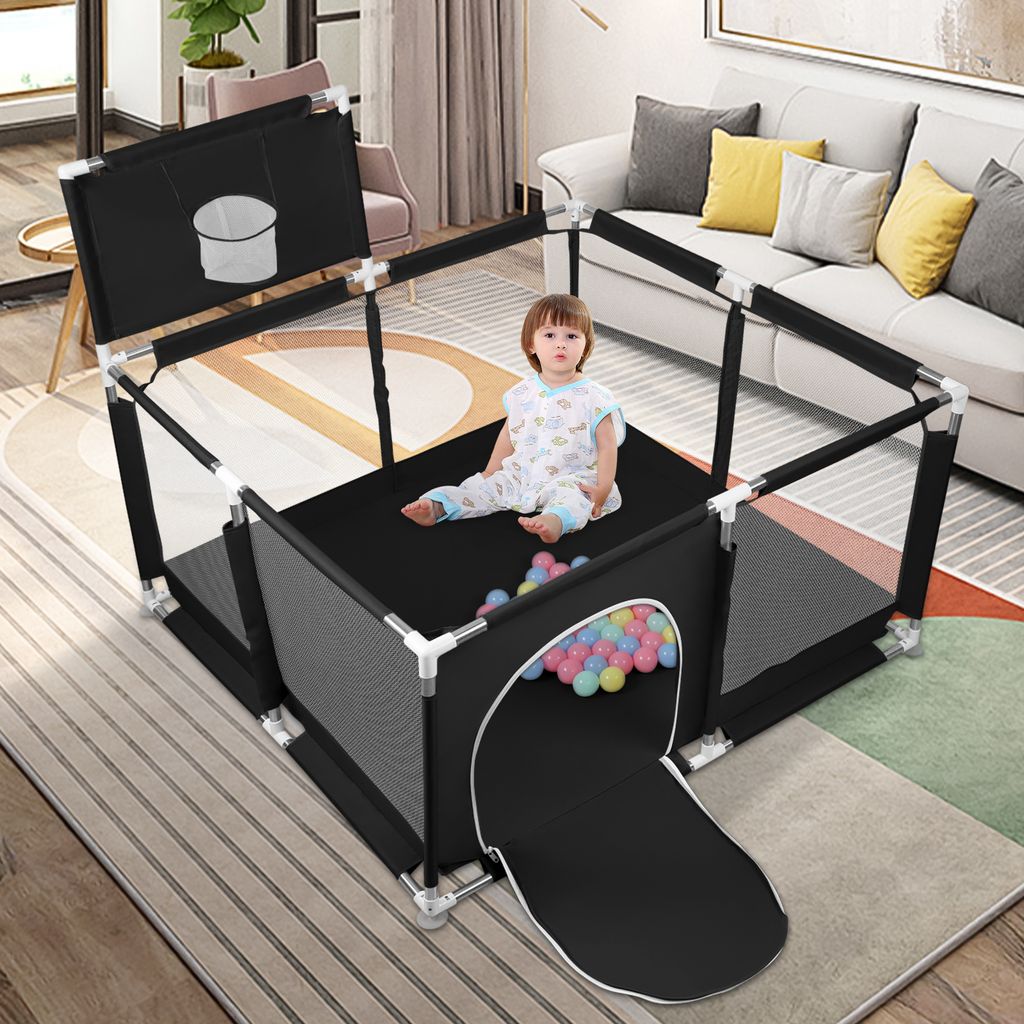 Laufstall Baby 126x126cm,Baby Laufstall mit Produktbild 